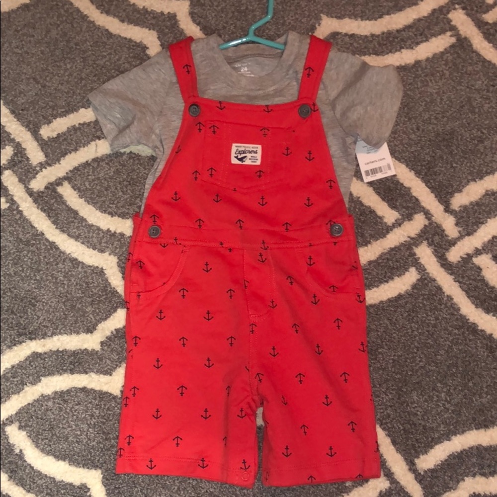 Overalls with short sleeve shirt